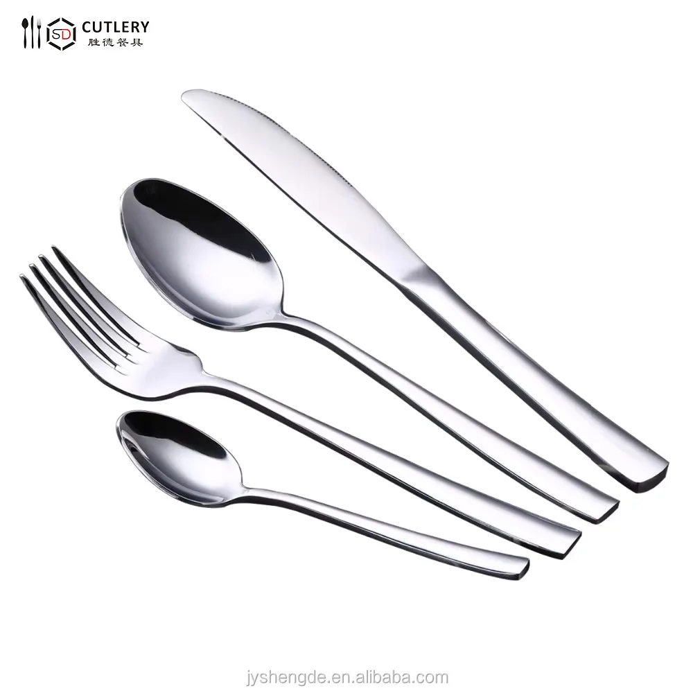 16/24  Pcs Luxury Silverware Stainless Steel Cutlery Set Silver Flatware for Restaurant Hotel