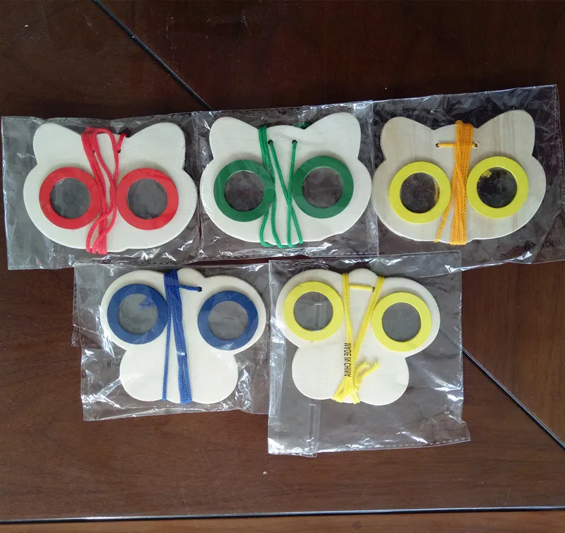 Детские Мультяшные деревянные калейдоскопические очки «сделай сам» для