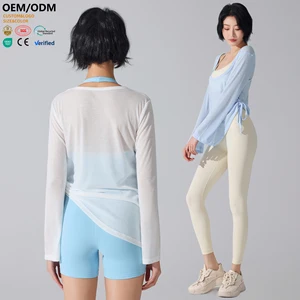 XW-YC473 New Fashionable Breathable Fabric Round Neck Casual Long-sleeve Top Yoga  Quick-drying Gym Clothing