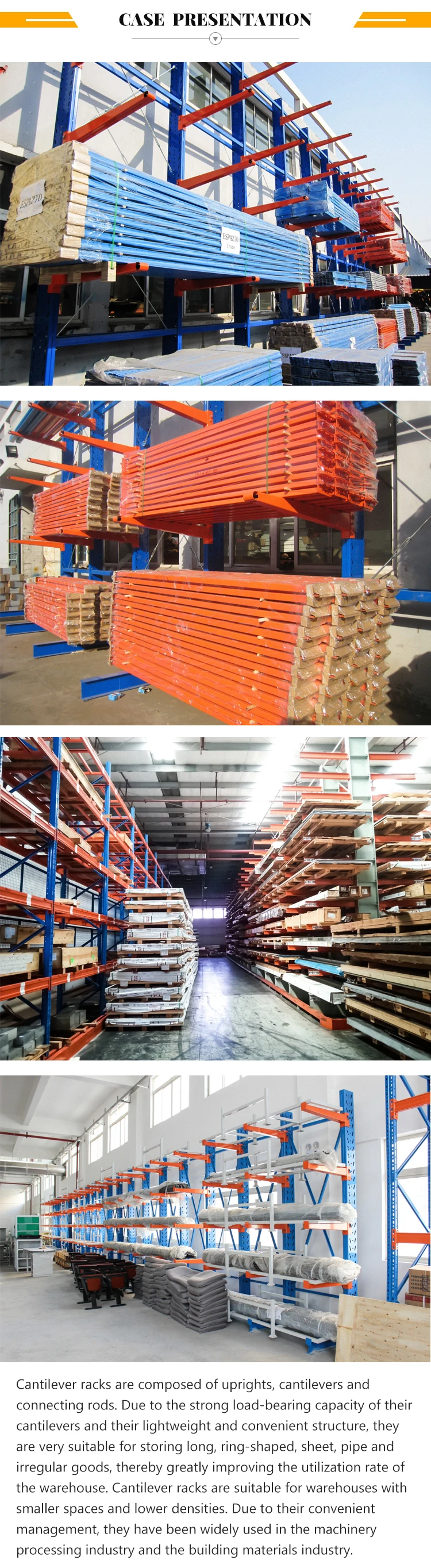 Industrial Plant Storage Rack Shelves Cantilever Racking Arm Racking ...