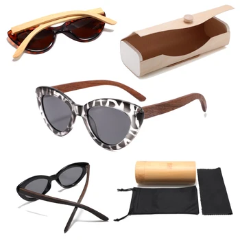 Fashion polarized sunglasses Custom Sun Glasses LOGO bamboo Wood sunglasses Mens Shades Sunglasses 2024
