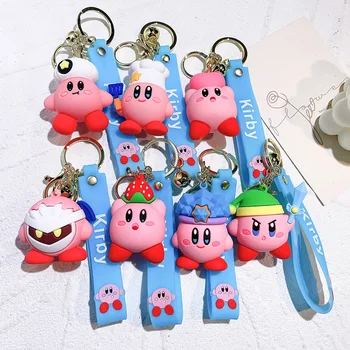 Hot sale Kirby Anime Pendant Kabi Keychain Birthday Gifts Car Bag Key Chian Girls