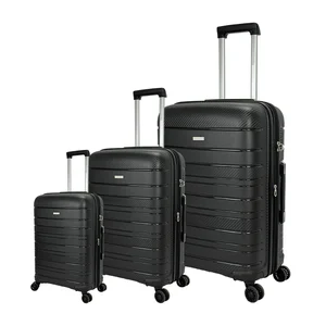 Latest Design Unisex Aluminum Trolley Luggage Durable PP Material Carry-On Suitcase for Travel with Lock Opening Spinner Caster