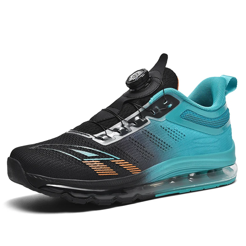 Brand Logo Custom Size US 13 14 EU 47 48 Self Lacing Sports Sneakers Blank Full Sole Air Cushion Running Walking Shoes for Men