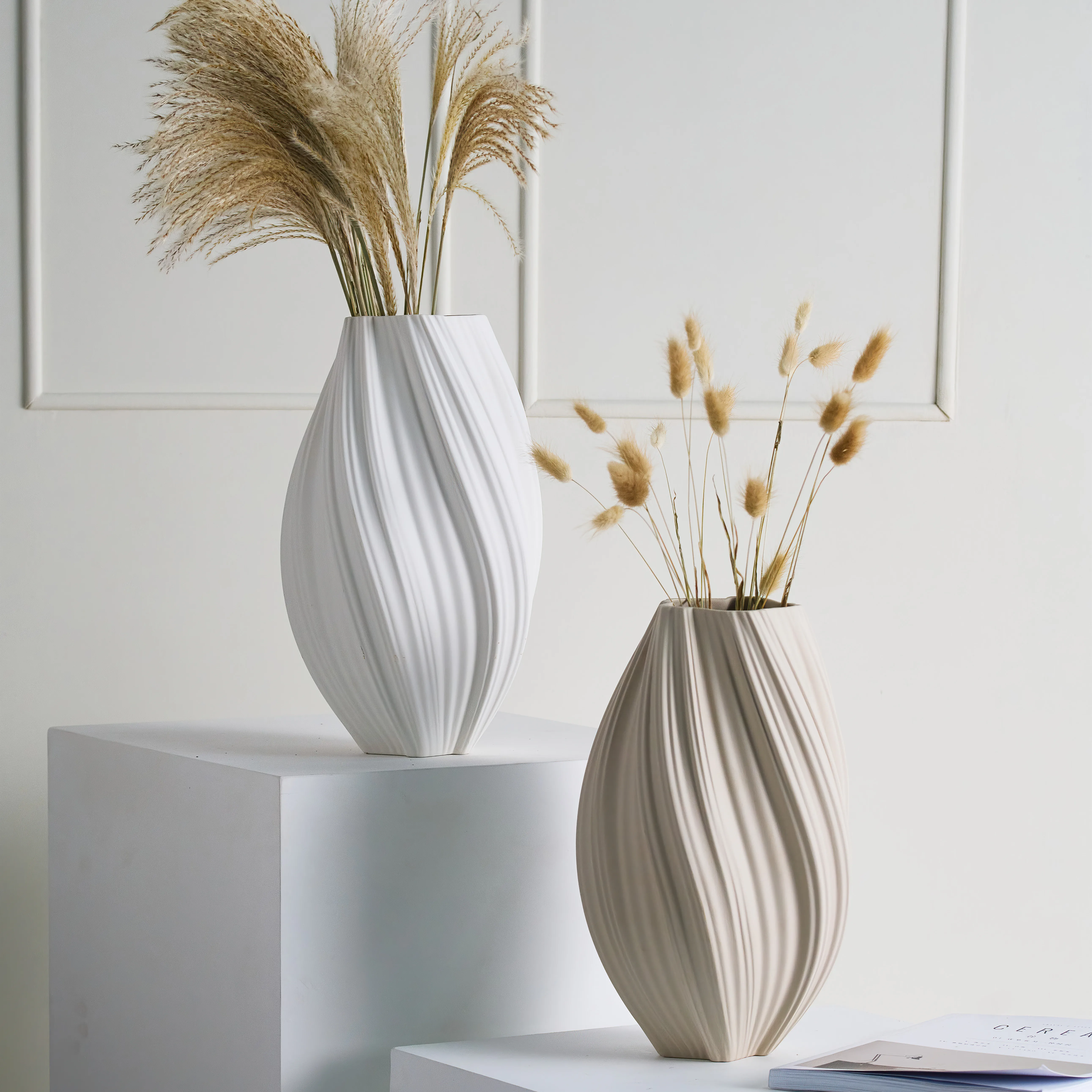 Nordic Morandi spherical ceramic soft round flower arrangement vase