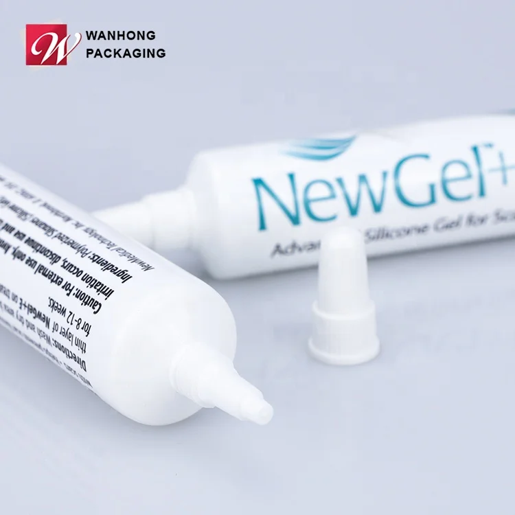 Color  Customized White Unique Cream Container Printing Nozzle 15ml Tube