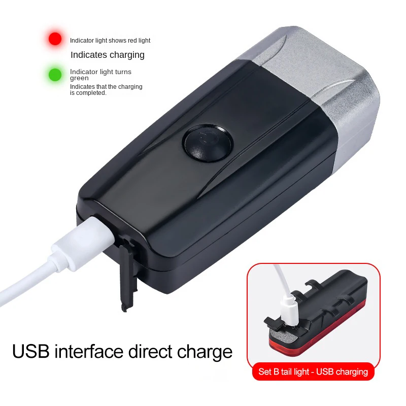 Hot Sales Mtb Road Bike Light Front Rear Led Headlight USB Rechargeable Waterproof Bicycle Light Set