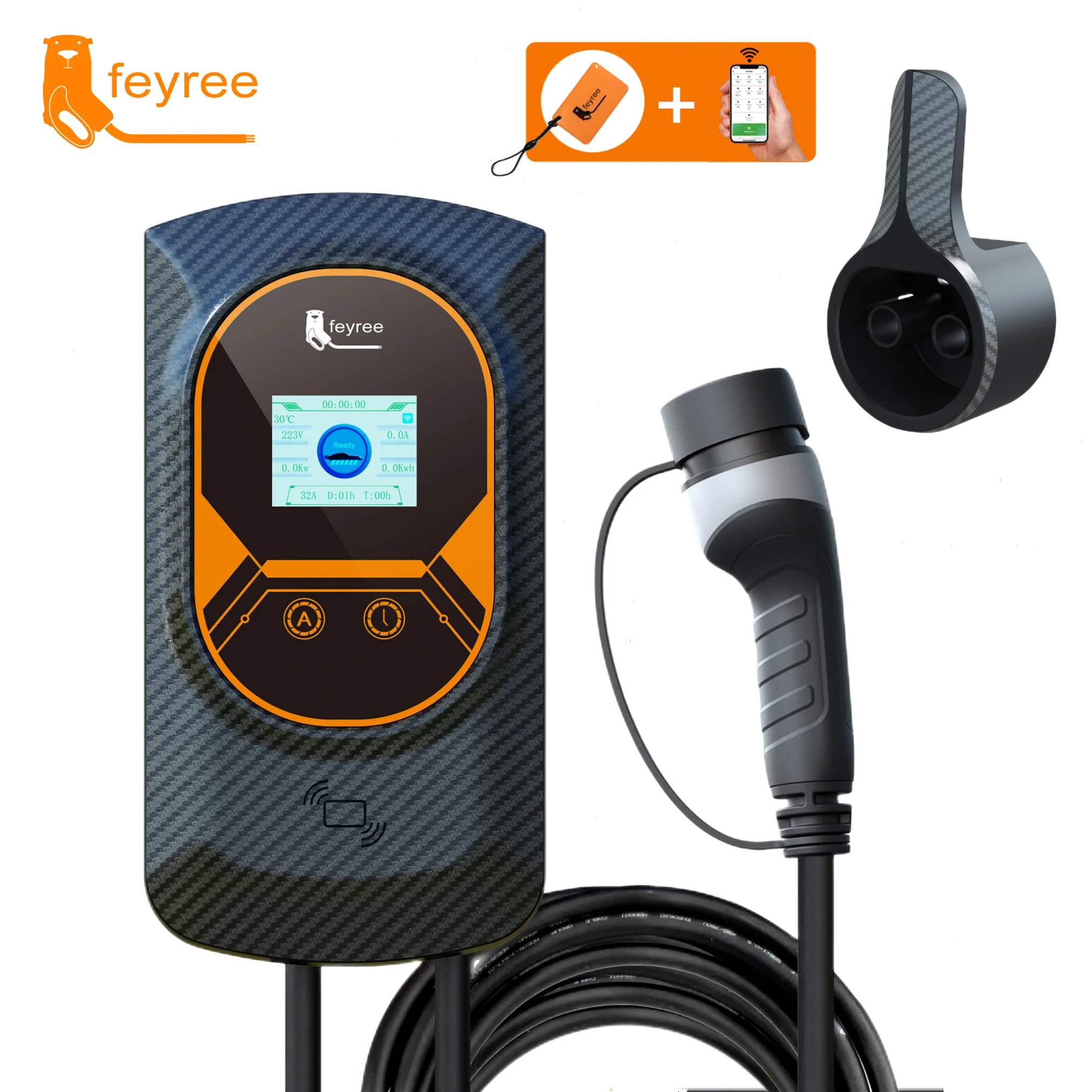 Feyree EV Charging Station 32A Electric Vehicle Car Charger Type2 EVSE ...