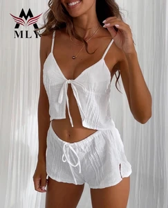 2026 OEM 3 Pieces Bikini High Cut Swimwear Dress Swimsuits Tied Bikini Sets