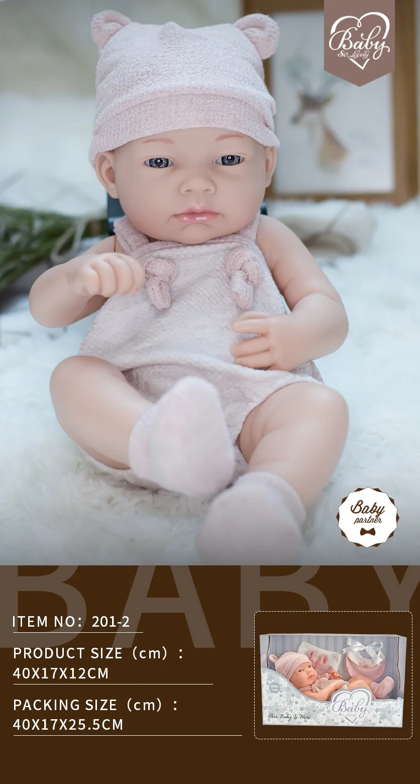 2241 14 Inch Lovely Reborn Baby Dolls Whole Body Silicone Lifelike