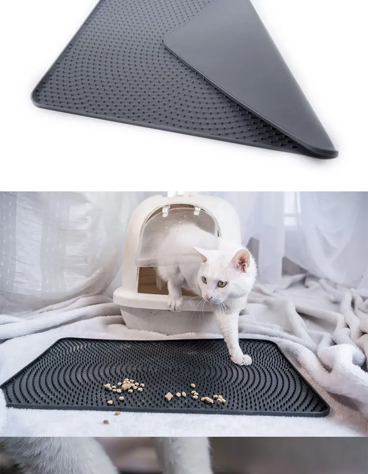 Urine Waterproof Easy Clean Scatter Control Silicone Kitty Cat Litter ...