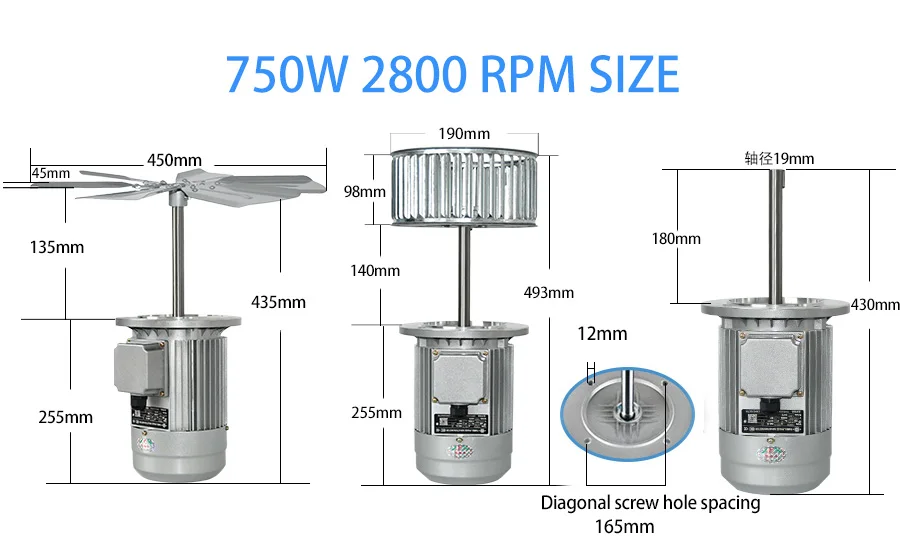 750W air blower motor on oven Cooling Fan Motor Set for Oven, Reflow Soldering, Boiler, Tunnel Furnace manufacture