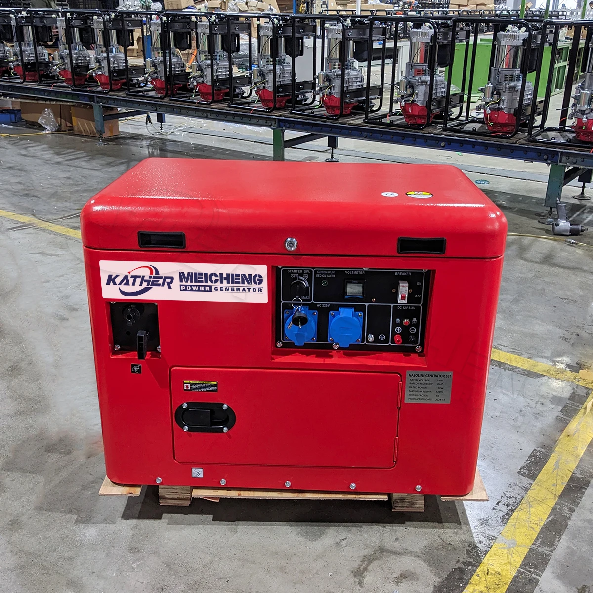 Grup gjeneratori i tipit të heshtur 5KVA 5KW 6KW 7KW 8KW 10KVA 12KVA një/tre fazësh, portativ, elektrik me benzinë për përdorim në shtëpi