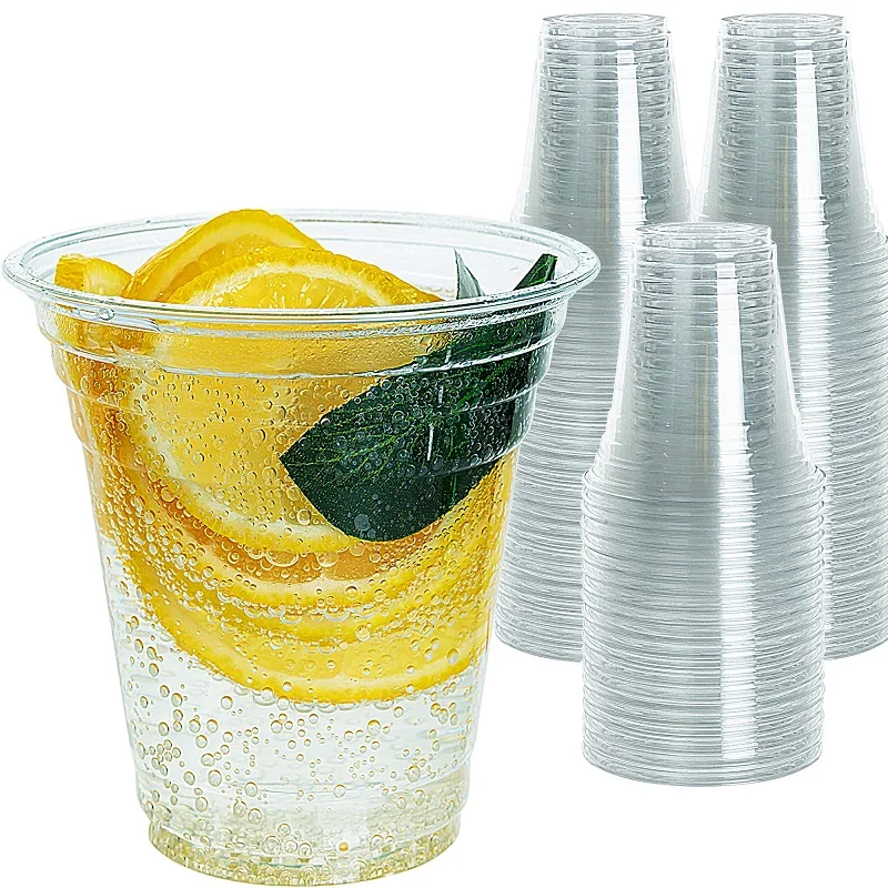 China PP PET Cup for Cold Drinks Boba Tea Cups Beverage Smoothies 14oz Yogurt  Plastic Cups with Lids
