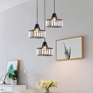 Exquisite Minimalist Multi-Head Clear Glass Chandelier for Dining Room Bar E27 Pendant Light for Bedroom Bedside Popular Product