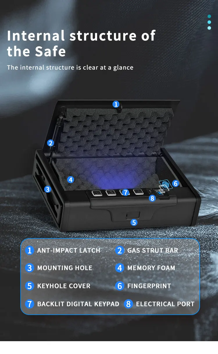 CEQSAFE High-end Digital Safes Box With Biometric Fingerprint Gun Safe Box supplier