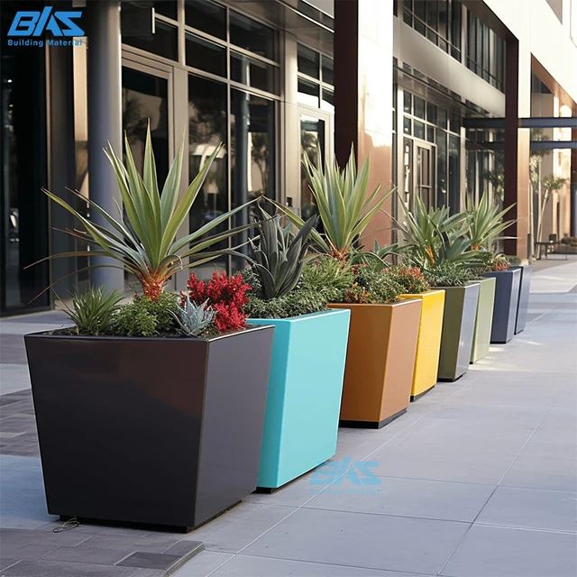 Aluminum Tall and Long Planter Box GardenFlower Planter Pot for Outdoor Plants Metal Airport Shopping Mall Street Restaurant