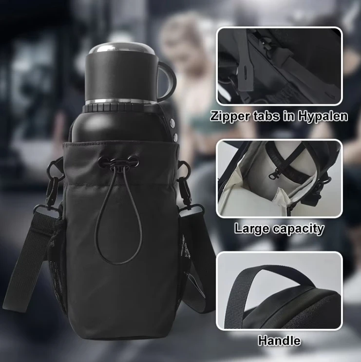 Custom Logo Waterproof Zipper Magnet Phone Crossbody Pouch Sport Fitness Water Bottle Holder Magnetic Gym Bag with Strap