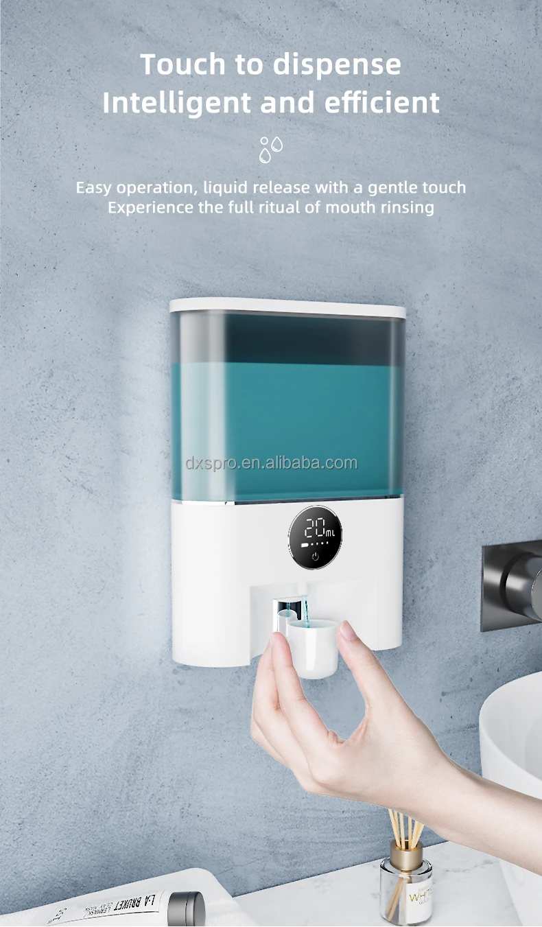 No Trace Back Glue Wall Mounted 500ml Large Capacity Mouthwash