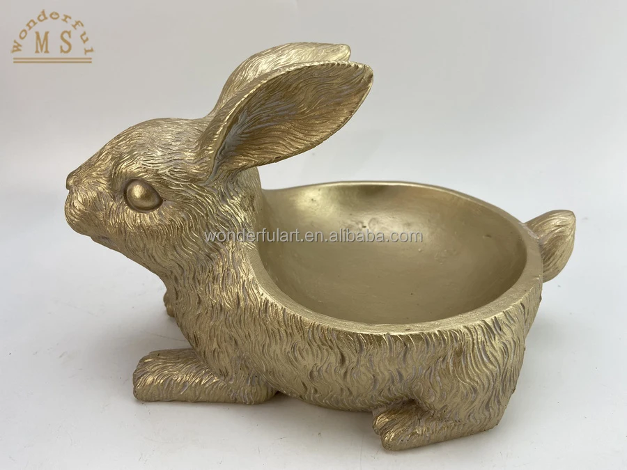Gold candle holder rabbit candle vessels animal shaped ceramic home ornaments candle container table decoration