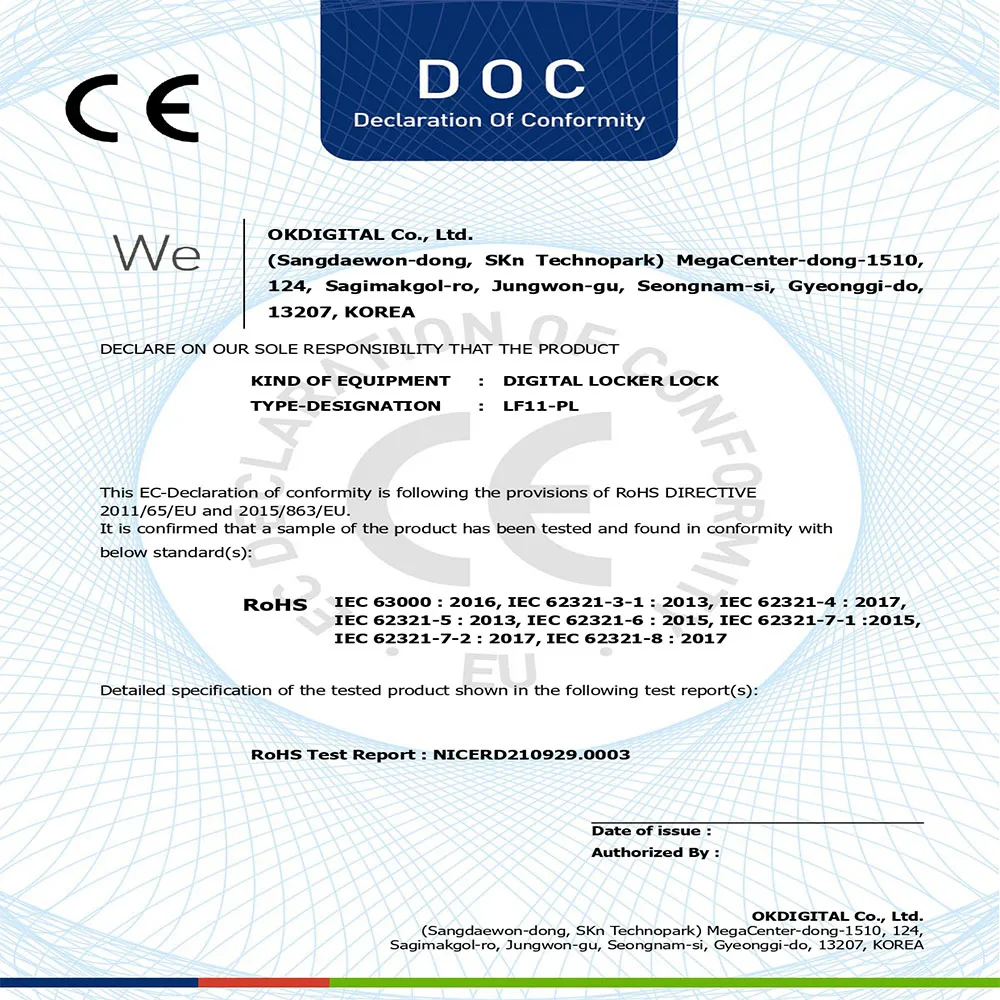 Korean Ok Digital Smart Electronic Digital Code Latch Password