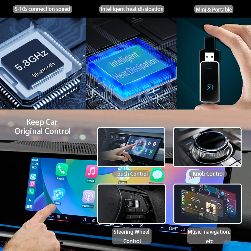 Carplay Wireless Adapter - Convert Wired to Wireless