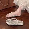 Silver Flip-Flops with Beads