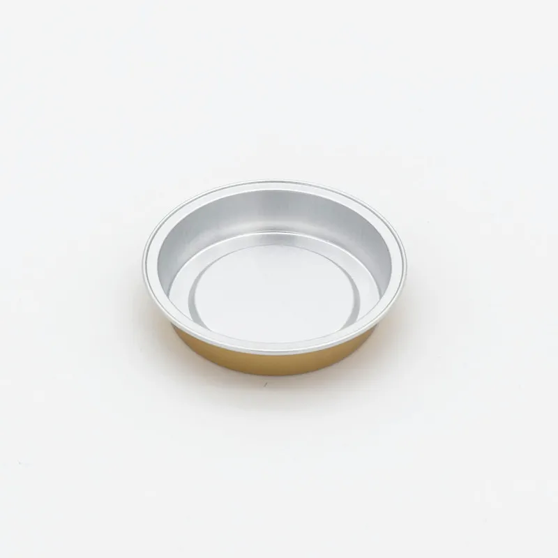 Multi Function Serving Packaging Disposable 15ml Round Dipping Soy Sauce Dish Baking Tart Pans Gold Aluminum Foil Desserts Tray