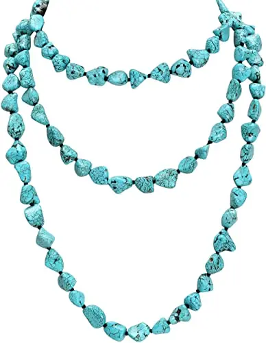Turquoise Beaded Necklace,Handmade 