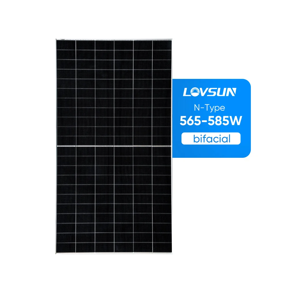 EU Warehouse high Efficiency photovoltaic panel topcon bifacial mono solar panels 560w 570w 580w 600w solar panels in stock