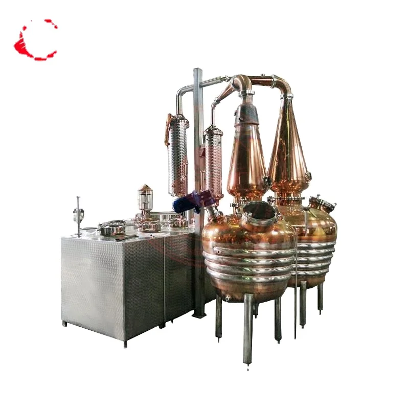 Double Pot Still with Column Spirits Safe for Whisky Gin From Neutral Alcohol Copper Distillation Distillery 1000L/2000L/500L