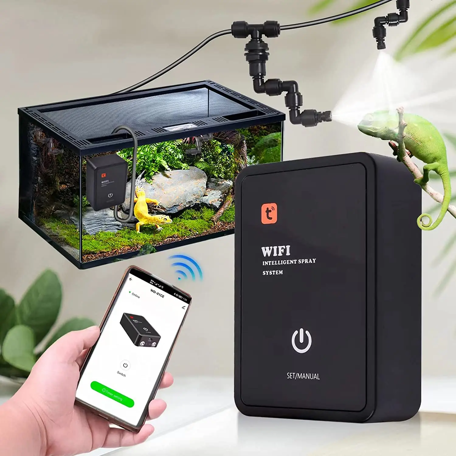 T*A様 爬虫類ケージ　ミストシャワーセット スマートWiFi爬虫類フォガーキットタイムミストミストトカゲ