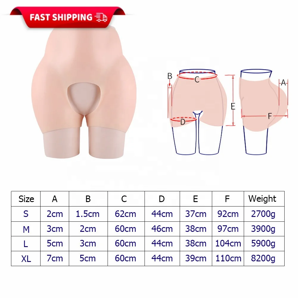 Artificial Silicone Buttock Hip up Enhancement Panties for Crossdresser Transgender Drag Queen Shemale/fake Hip Butt