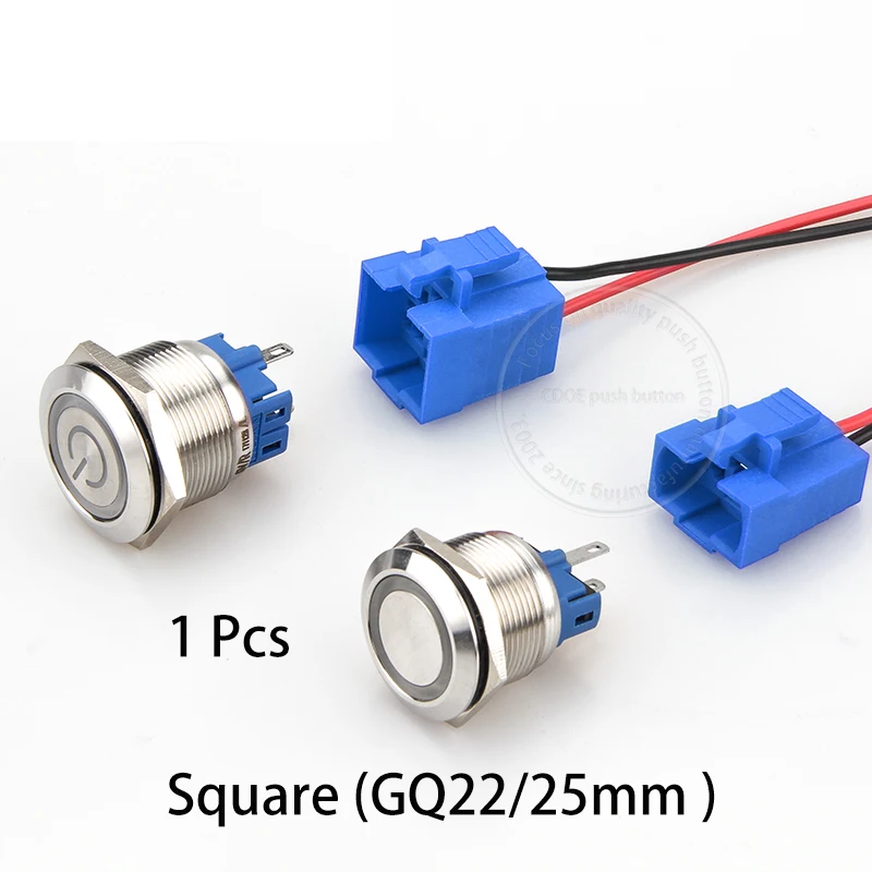 China Suppliers' Quick Access Wired Harness Connector Metal and Plastic Push Button Switches Circuit for 16mm 19mm 22mm Hole