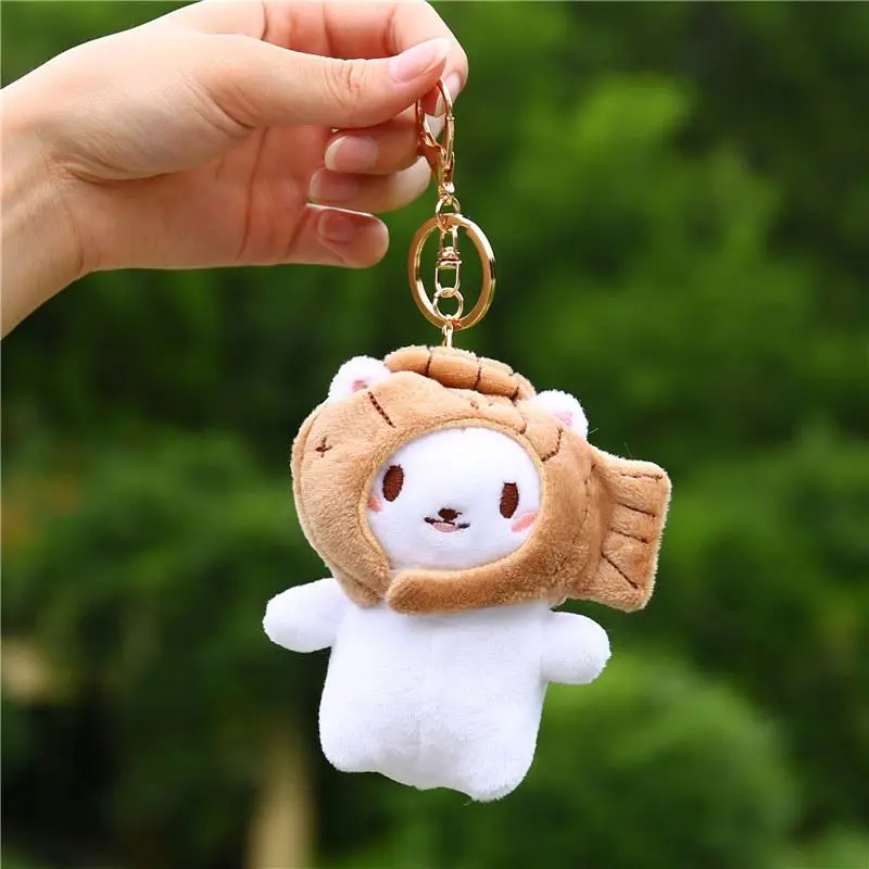 小物 ANIMAL HEAD KEYCHARM Cute Snapper Head Keychain Cat Plush Animal Keychain Toy