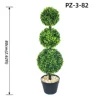 Arbre topiaire à triple boule de buis (80 cm/2,62 pieds) vert clair