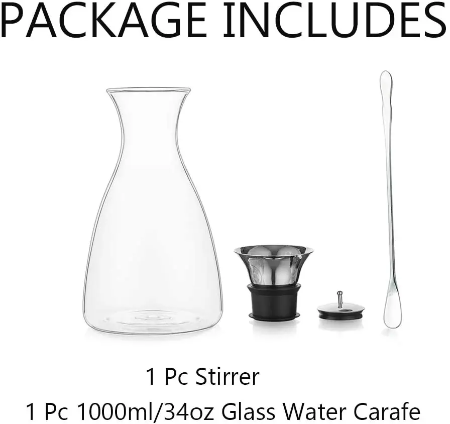 1pc Glass Lined Thermal Carafe 1 Liter, 34oz Coffee Carafe Glass