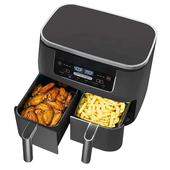 Household 9l Touch Screen Double Air Fryer Electric Deep Fryer Oven ...