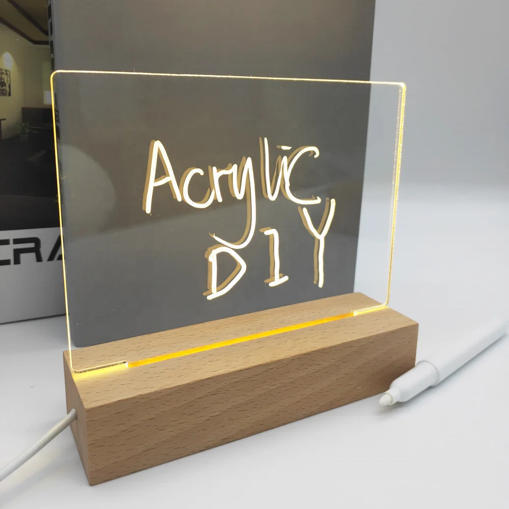 Note Board Creative Led Night Light USB Message Board Holiday Light With Pen Gift for Children Girlfriend Decoration Night Lamp
