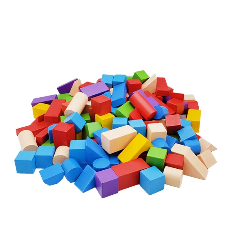 bucket of wooden blocks