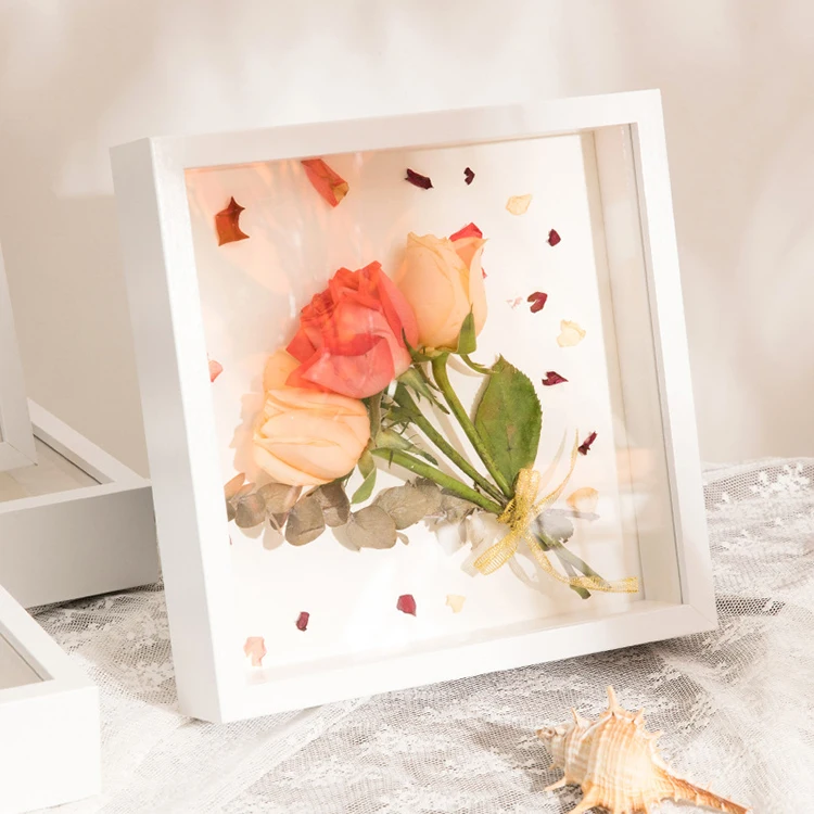 Best Quality Large Size Shadow Boxes Display Cases White Wedding Floater Picture Photo Frames