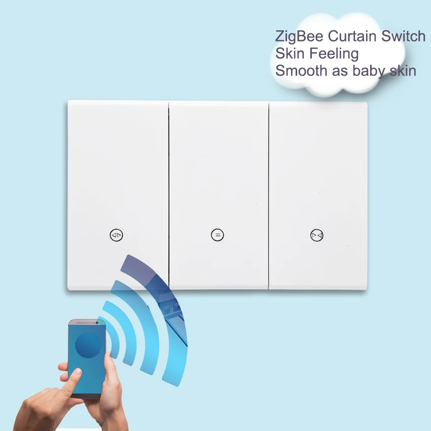 ZigBee Wifi Smart Switch for Home Use Smart Life Control 240v 16a Skin Feeling Spray Paint Panel Touch Panel Curtain Light