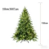 Green 150cm 500 Tips PE Mixed (10m Lights / Warm White Lights)