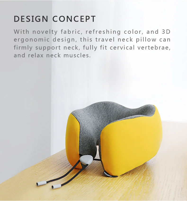 Upgraded Travel Neck Pillow for Airplane 100% Pure Memory Foam Travel Pillow for Flight Headrest Sleep