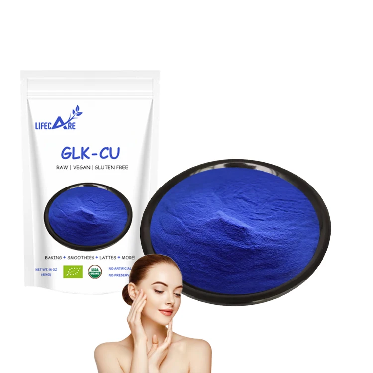 ghk-cu blue color Cosmetic Grade Copper Peptide Ghk-Cu Blue Copper Peptide Powder