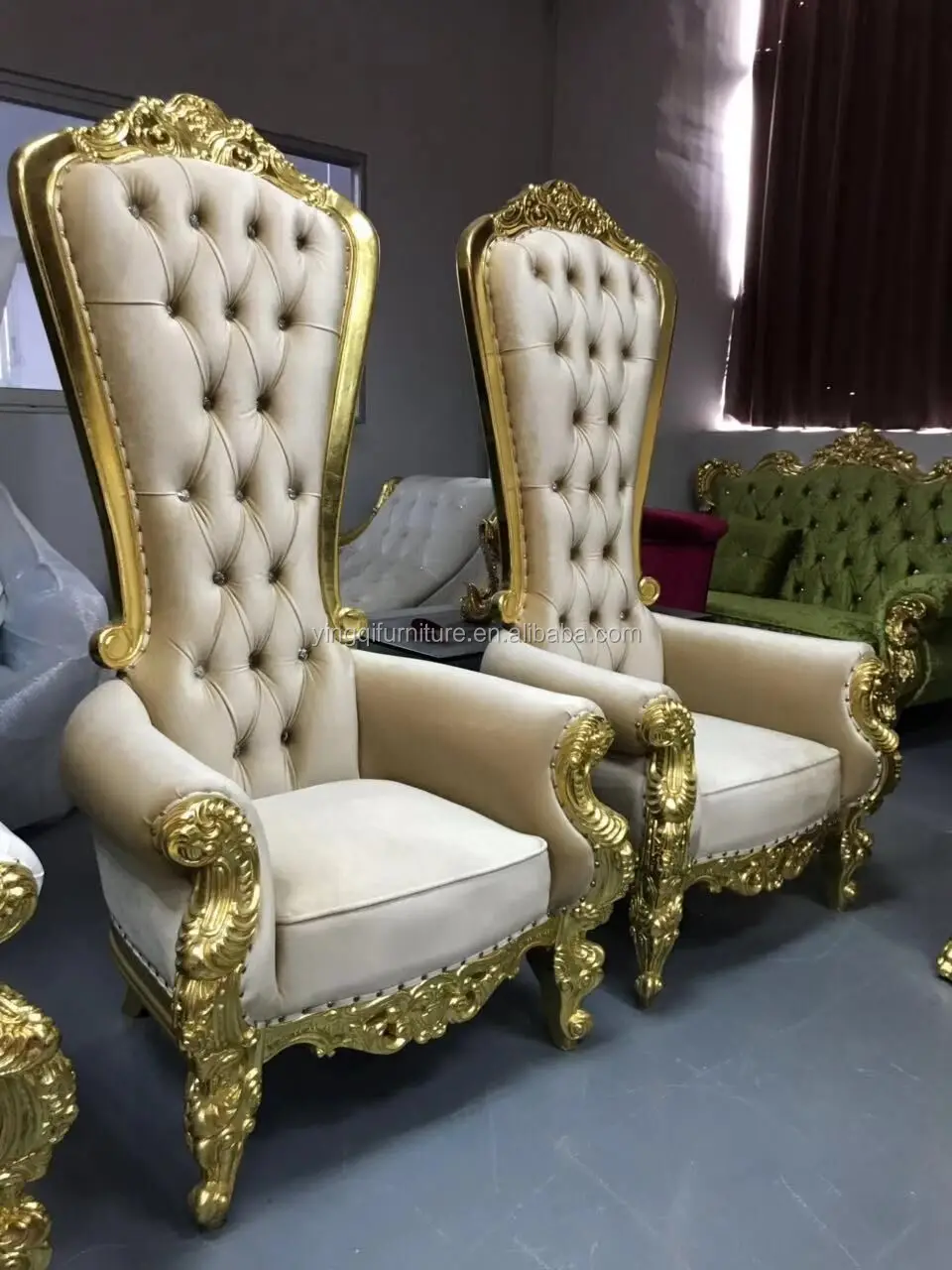 Alibaba Throne Party Chair Top Sale High Back Gold King Throne