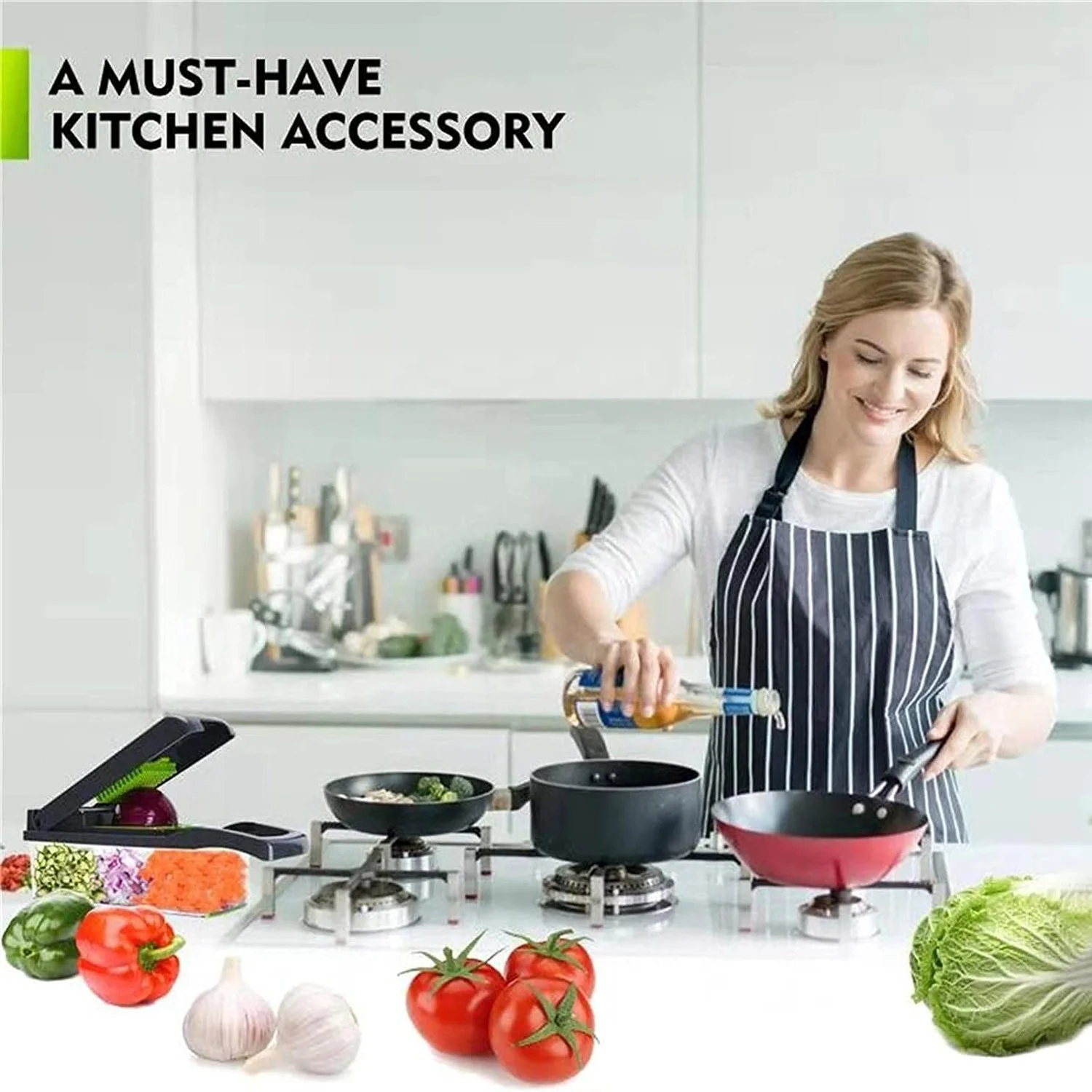 Kitchen Multi 15 in 1 Manual Mandoline Fruit Cutter Onion Dicer Veggie Slicer Vegetable Chopper