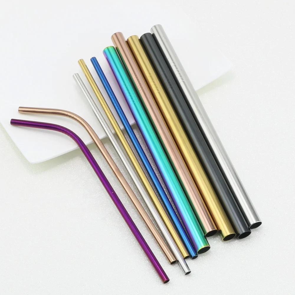 265mm Eco-friendly Metal Straws 304 Stainless Steel Straws