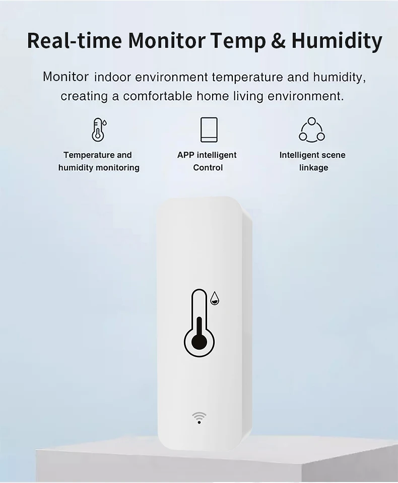 Tuya WiFi Smart Temperature Humidity Sensor Hygrometer Thermometer via APP  Smart Life Remote Monitor Work with Alexa Google Assistant