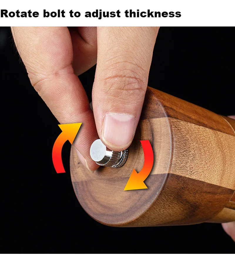 Adjustable Wooden Spice Herb Mill with Acrylic Visible Window Seasoning Grinding Manual Ceramic Salt Pepper Mills